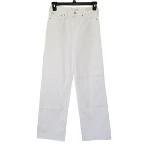 J, Crew Slim Wide‎ Leg Jeans Size 26T Tall White 5-Pocket Styling BP462 Raw Hem